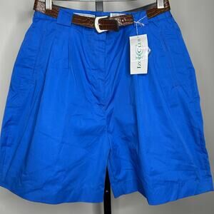 IZOD Club Shorts- size 14,  NWT, rich blue, with extra button and belt, vintage